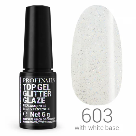 Profinails Top Gél Glitter Glaze fixálásmentes LED/UV fényzselé 6g No.603