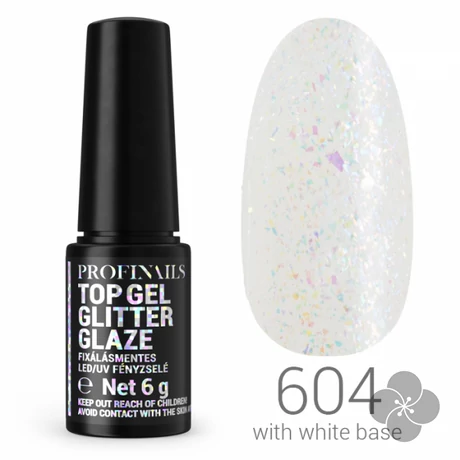 Profinails Top Gél Glitter Glaze fixálásmentes LED/UV fényzselé 6g No.604