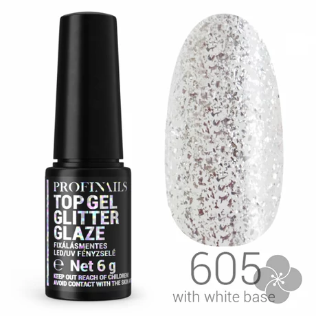 Profinails Top Gél Glitter Glaze fixálásmentes LED/UV fényzselé 6g No.605