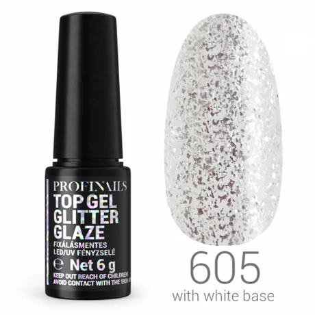 Profinails Top Gél Glitter Glaze fixálásmentes LED/UV fényzselé 6g No.605