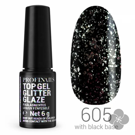 Profinails Top Gél Glitter Glaze fixálásmentes LED/UV fényzselé 6g No.605