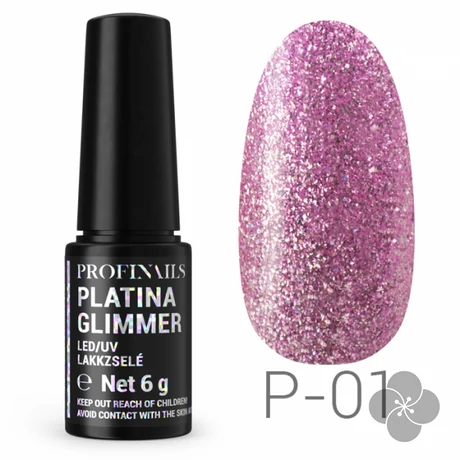 Profinails Platina Glimmer LED/UV lakkzselé 6g P-01