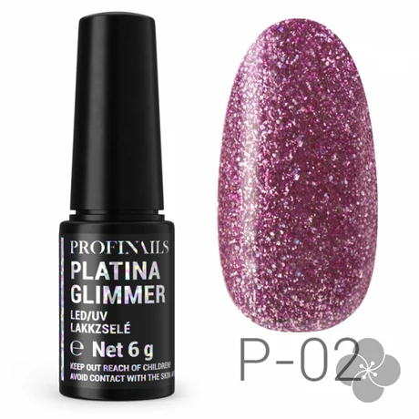 Profinails Platina Glimmer LED/UV lakkzselé 6g P-02