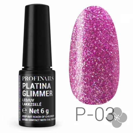 Profinails Platina Glimmer LED/UV lakkzselé 6g P-03