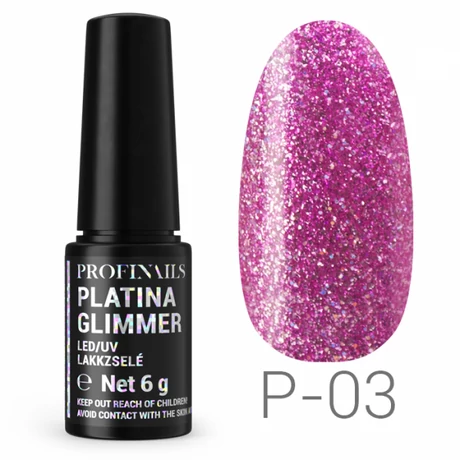 Profinails Platina Glimmer LED/UV lakkzselé 6g P-03