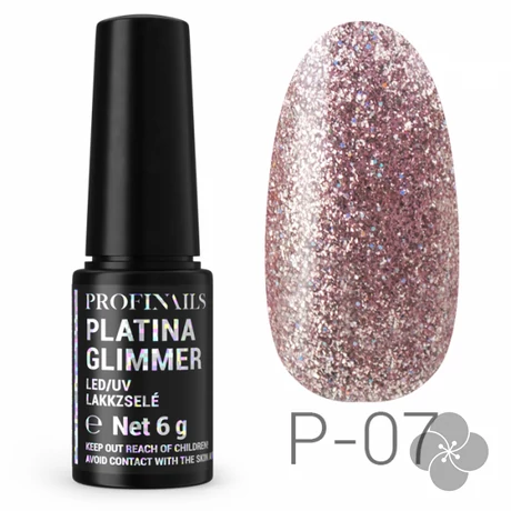 Profinails Platina Glimmer LED/UV lakkzselé 6g P-07
