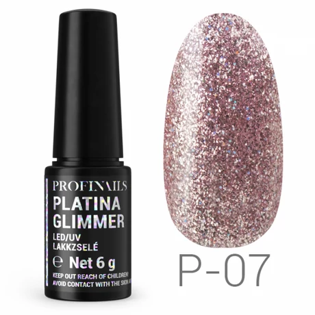 Profinails Platina Glimmer LED/UV lakkzselé 6g P-07
