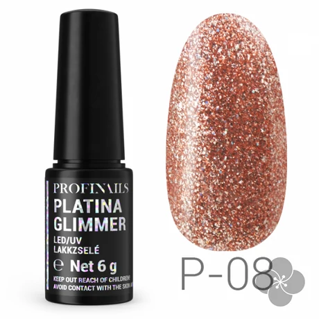 Profinails Platina Glimmer LED/UV lakkzselé 6g P-08