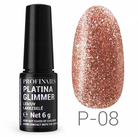 Profinails Platina Glimmer LED/UV lakkzselé 6g P-08