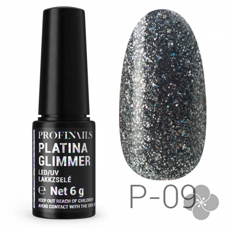 Profinails Platina Glimmer LED/UV lakkzselé 6g P-09
