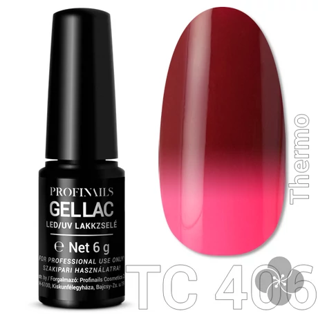 Profinails Gel Lac LED/UV lakkzselé 6gr No.406 thermo (TC series)