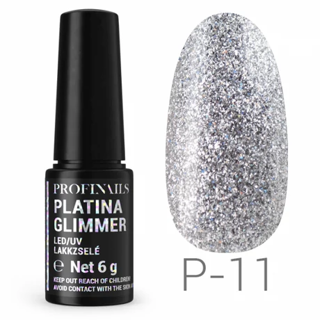 Profinails Platina Glimmer LED/UV lakkzselé 6g P-11