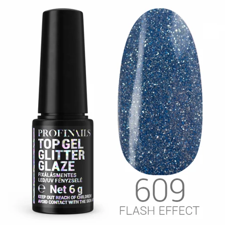 Profinails Top Gél Glitter Glaze fixálásmentes LED/UV fényzselé 6g No.609