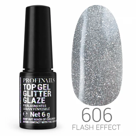 Profinails Top Gél Glitter Glaze fixálásmentes LED/UV fényzselé 6g No.606
