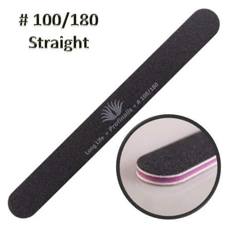 Profinails Körömreszelő Egyenes Fekete # 100/180