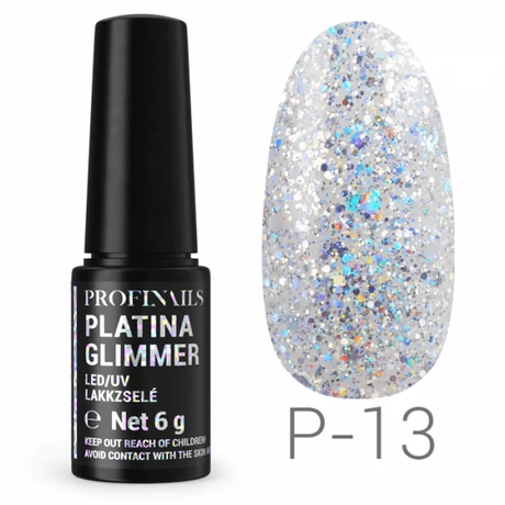 Profinails   Platina Glimmer LED/UV lakkzselé 6g P-13