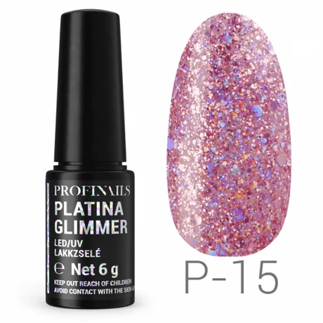 Profinails   Platina Glimmer LED/UV lakkzselé 6g P-15