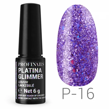 Profinails   Platina Glimmer LED/UV lakkzselé 6g P-16