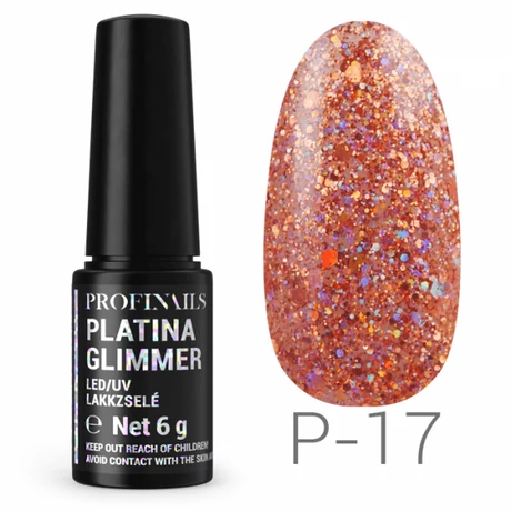 Profinails   Platina Glimmer LED/UV lakkzselé 6g P-17