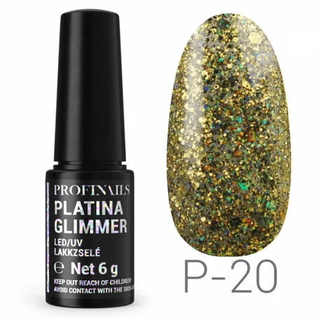 Profinails   Platina Glimmer LED/UV lakkzselé 6g P-20