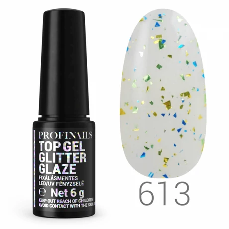 Profinails   Top Gél Glitter Glaze fixálásmentes LED/UV fényzselé 6g No. 613