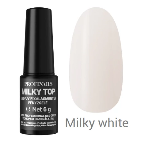 Profinails Milky Top fixálásmentes LED/UV fényzselé 6g M-02 White
