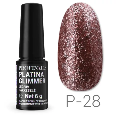 Profinails  Platina Glimmer LED/UV lakkzselé 6g P-28