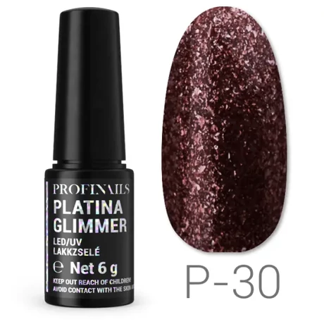Profinails  Platina Glimmer LED/UV lakkzselé 6g P-30