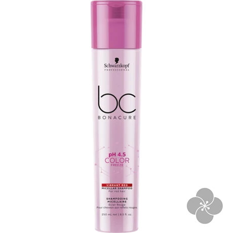 BC 4,5 pH Color Freeze Vibrant red Micellar pigmentált vörös sampon, 250 ml